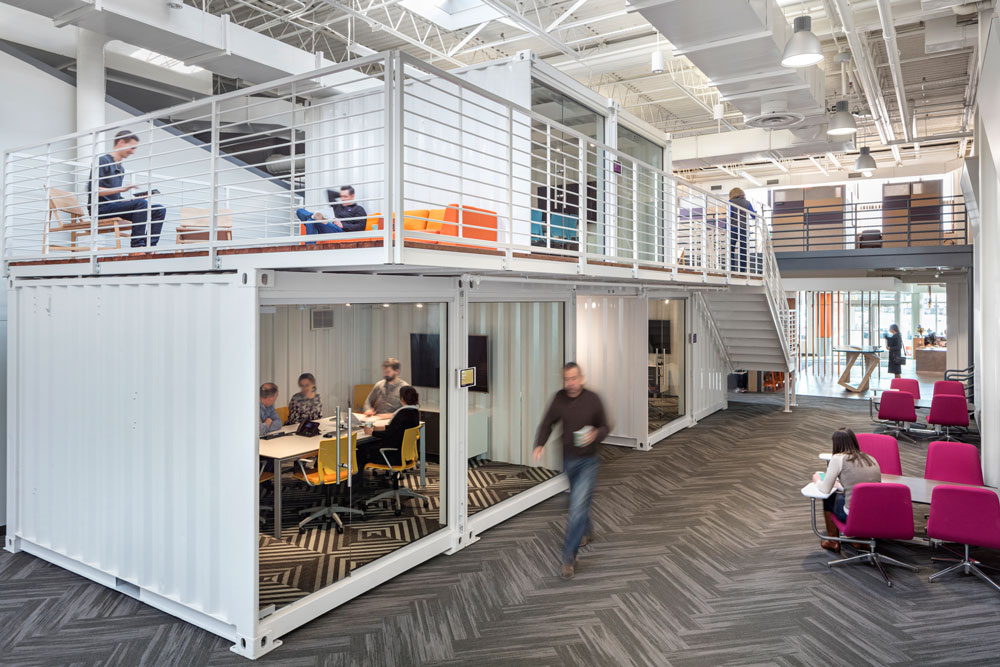Cramer offices shipping containers used as meeting rooms