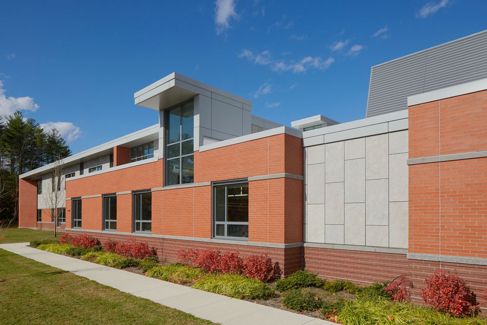 Exterior view of the new North Middlesex Regional High School in Massachusetts