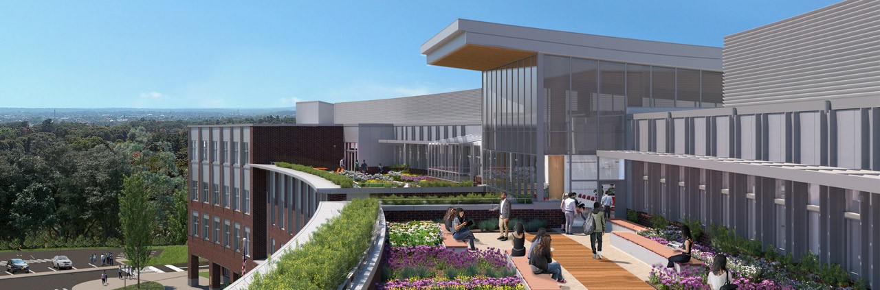 3D design of Waltham High School roof garden in Waltham Massachusetts