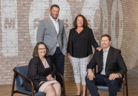 New SMMA leadership appointees Jen Howe, Ryan Farias, Lorriane Finnegan, and Michael Pardek