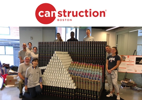 Canstruction Boston Dark Side of the Moon