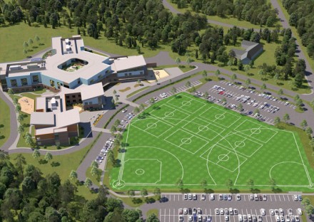 3D rendering of Andover West Elementary School from above