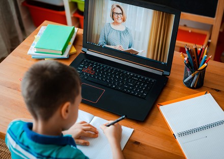 Remote Learning Child Using Video Chat