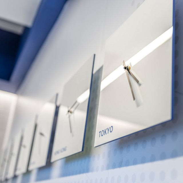 Clock Environmental Design at Olympus HQ designed by SMMA
